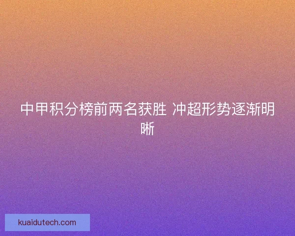 中甲积分榜前两名获胜 冲超形势逐渐明晰 中甲积分榜前两名获胜 冲超形势逐渐明晰