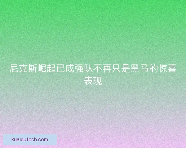 尼克斯崛起已成强队不再只是黑马的惊喜表现